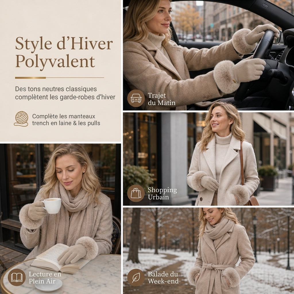 ✨ Gants thermiques d’hiver pour femmes, compatibles avec les écrans tactiles : coupe-vent, chauds et pensés pour le vélo comme la conduite 🧤