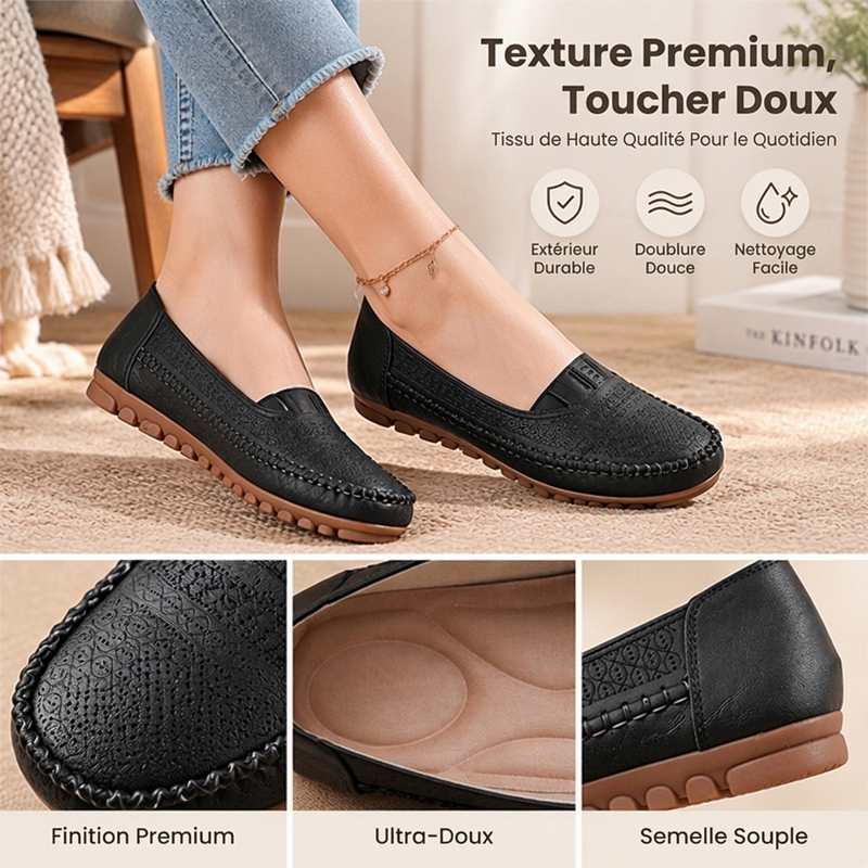 ✨ Ces chaussures plates femme sont faciles à enfiler et respirantes, parfaites pour tous les jours 🥿