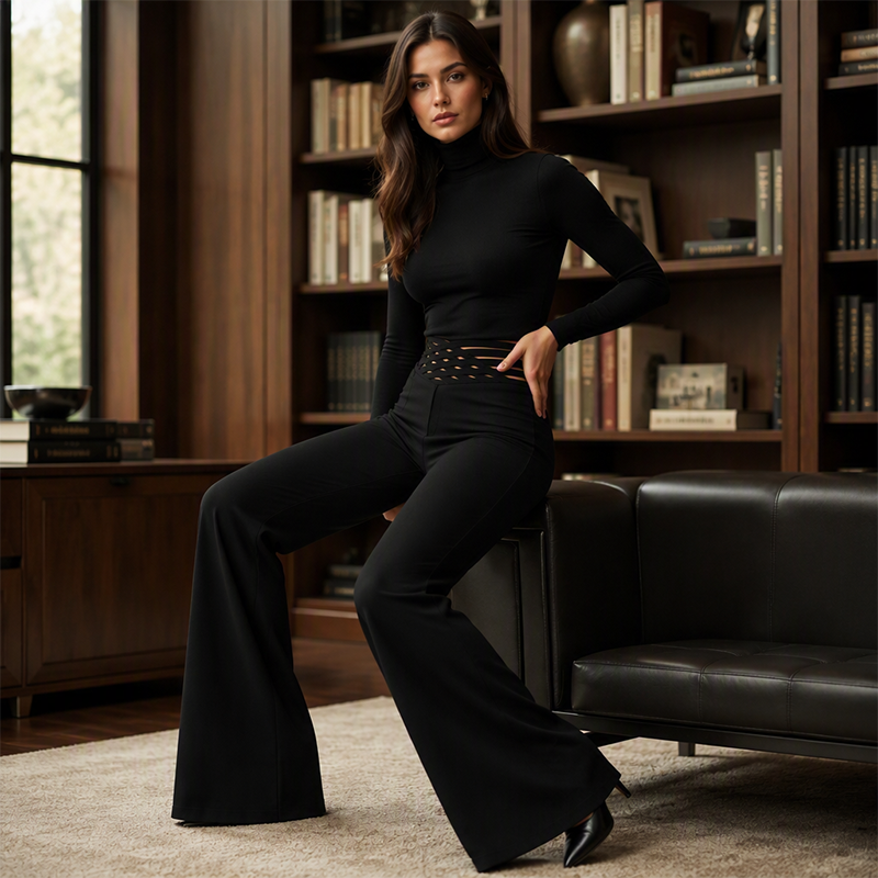 ✨ Pantalon large décontracté à taille haute pour femme, jambe large : facile à porter au quotidien 👖
