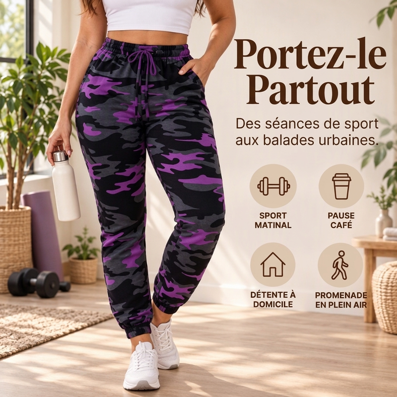 ✨ Joggers cargo pour femme, décontractés et à motif camouflage : faciles à porter au quotidien