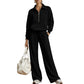 ✨ Ensemble détente 2 pièces — haut demi-zip + pantalon large, facile à porter 👖