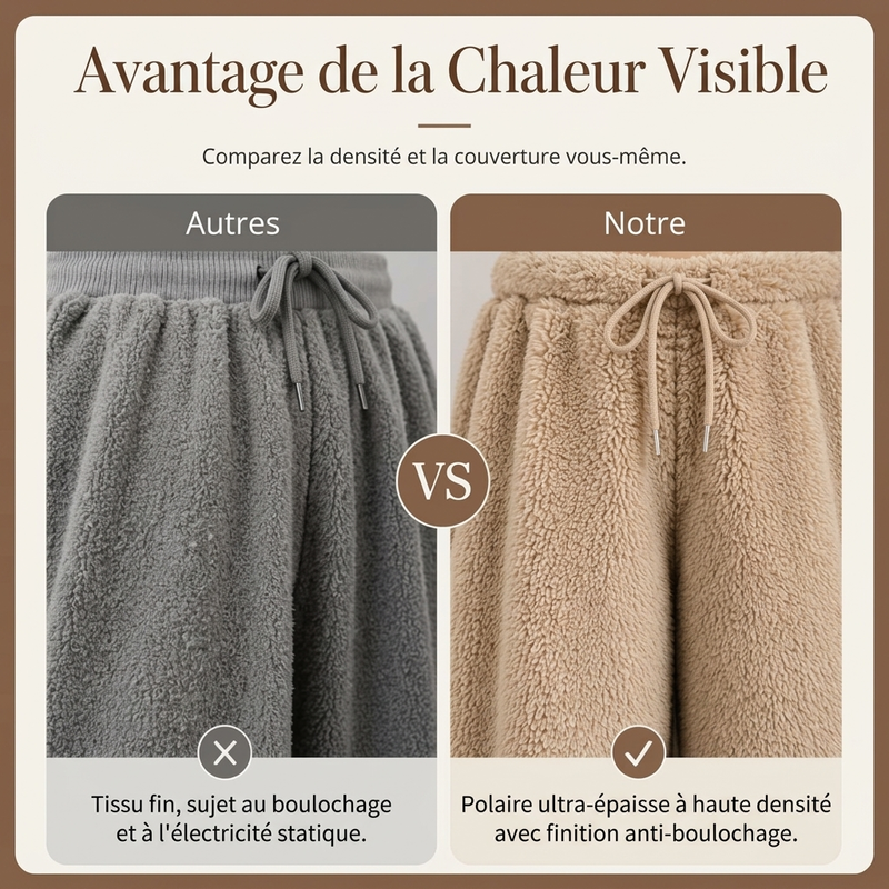 ✨ Ce pantalon de détente pour femme joue la carte large et confortable, avec taille haute et cordon de serrage — chaud pour la maison 🧶
