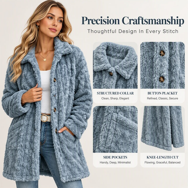 ✨ Cette veste décontractée en peluche pour femme avec boutonnage mise sur une allure facile à porter au quotidien 🧥