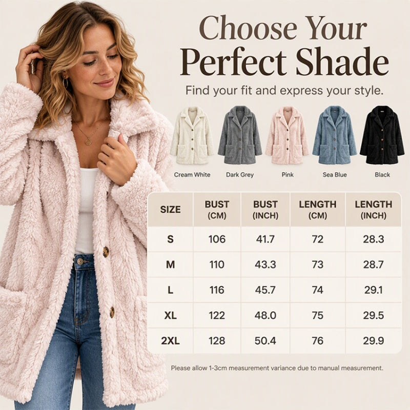 ✨ Cette veste décontractée en peluche pour femme avec boutonnage mise sur une allure facile à porter au quotidien 🧥