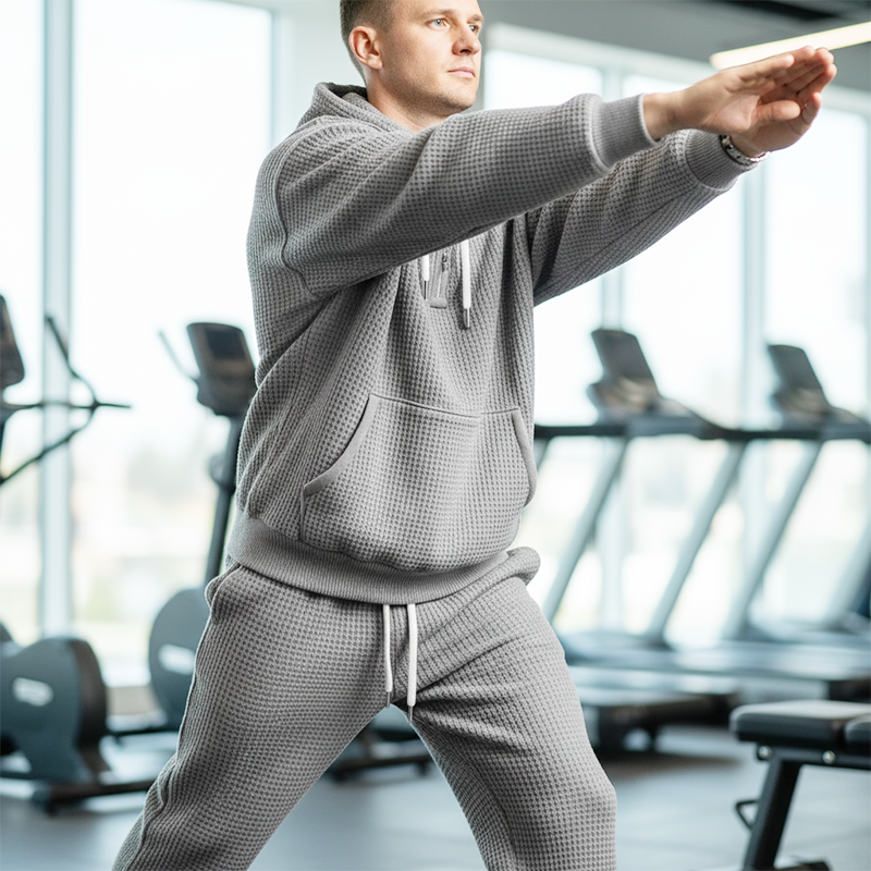 ✨ Ensemble sweat à capuche et pantalon de survêtement pour homme : sweat demi-zip et cordons ajustables, facile à porter au quotidien 🏃
