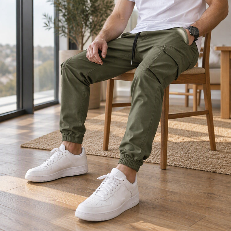 ✨ Pantalon cargo décontracté pour homme, avec cordon de serrage : facile à porter en extérieur 👖