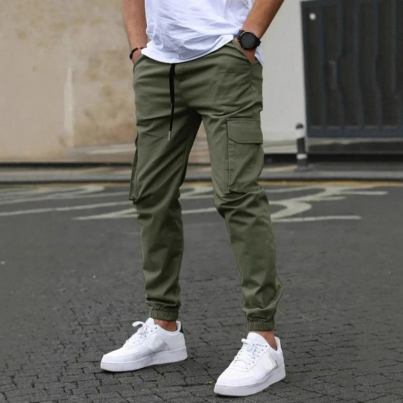✨ Pantalon cargo décontracté pour homme, avec cordon de serrage : facile à porter en extérieur 👖