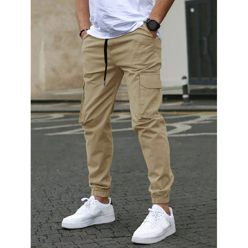 ✨ Pantalon cargo décontracté pour homme, avec cordon de serrage : facile à porter en extérieur 👖