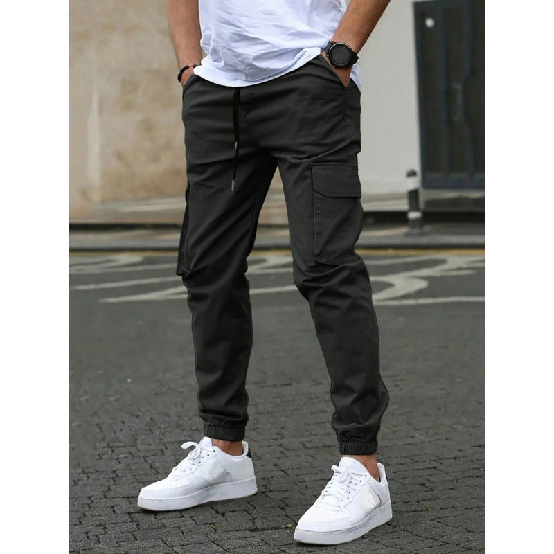 ✨ Pantalon cargo décontracté pour homme, avec cordon de serrage : facile à porter en extérieur 👖
