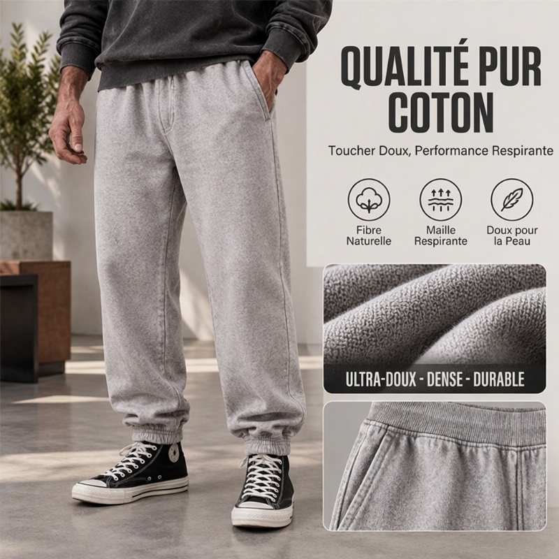 ✨ Pantalon de survêtement homme en denim lavé — décontracté, sportif, facile à porter 👖