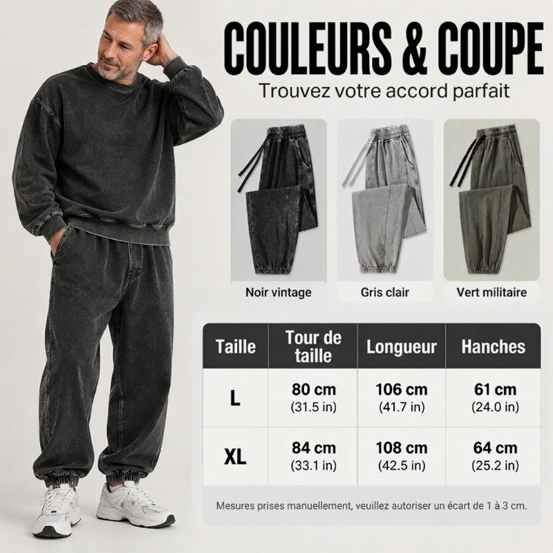 ✨ Pantalon de survêtement homme en denim lavé — décontracté, sportif, facile à porter 👖