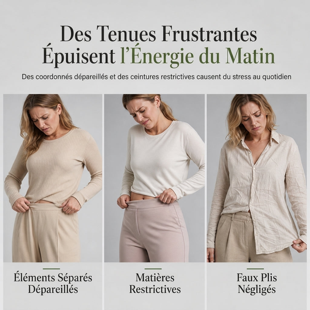 ✨ Ensemble deux pièces femme en maille côtelée : tunique à manches longues, haute fente et pantalon assorti, facile à porter au quotidien 🧶