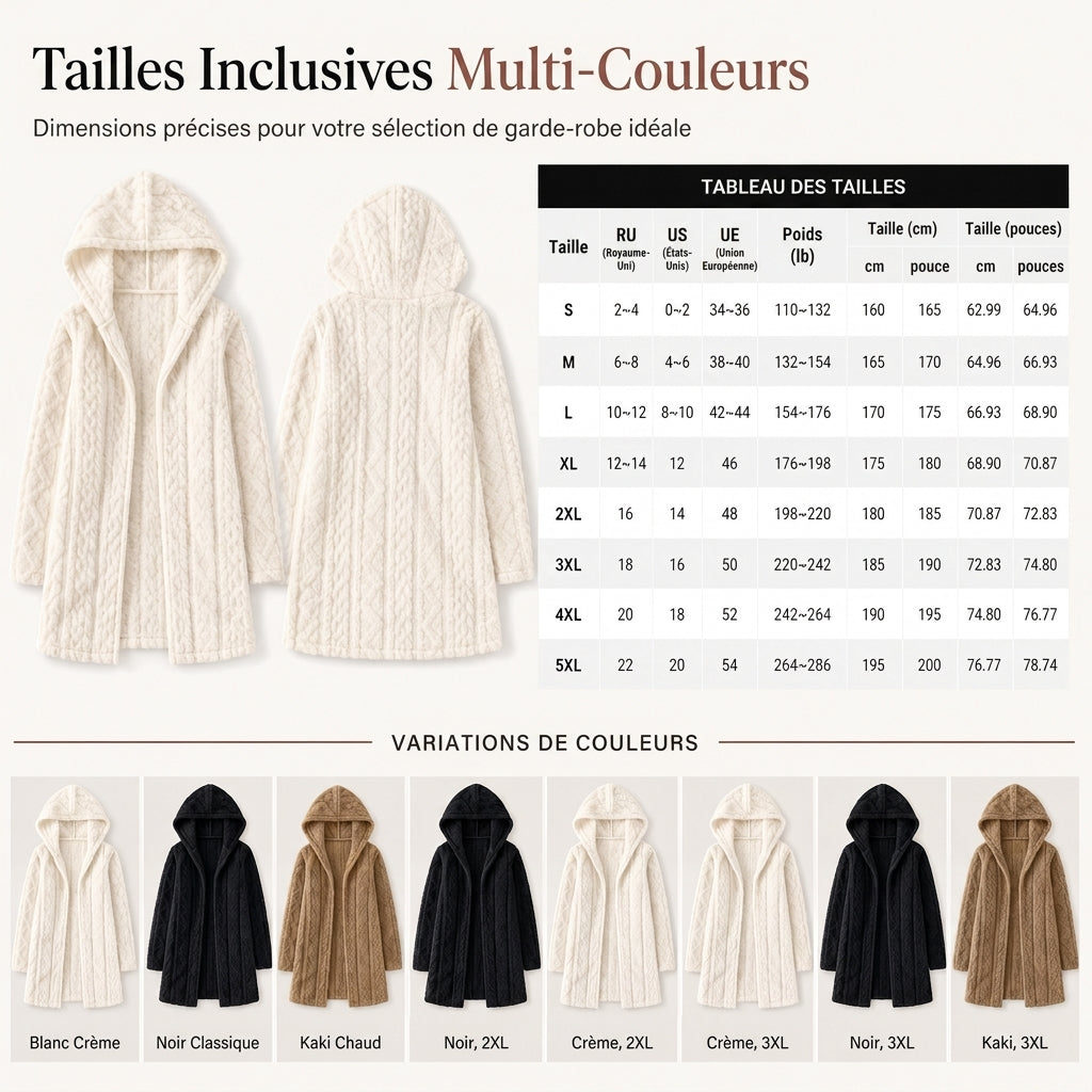 ✨ Manteau cardigan à capuche pelucheuse pour femme, décontracté : facile à porter au quotidien 🧥