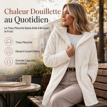 ✨ Manteau cardigan à capuche pelucheuse pour femme, décontracté : facile à porter au quotidien 🧥