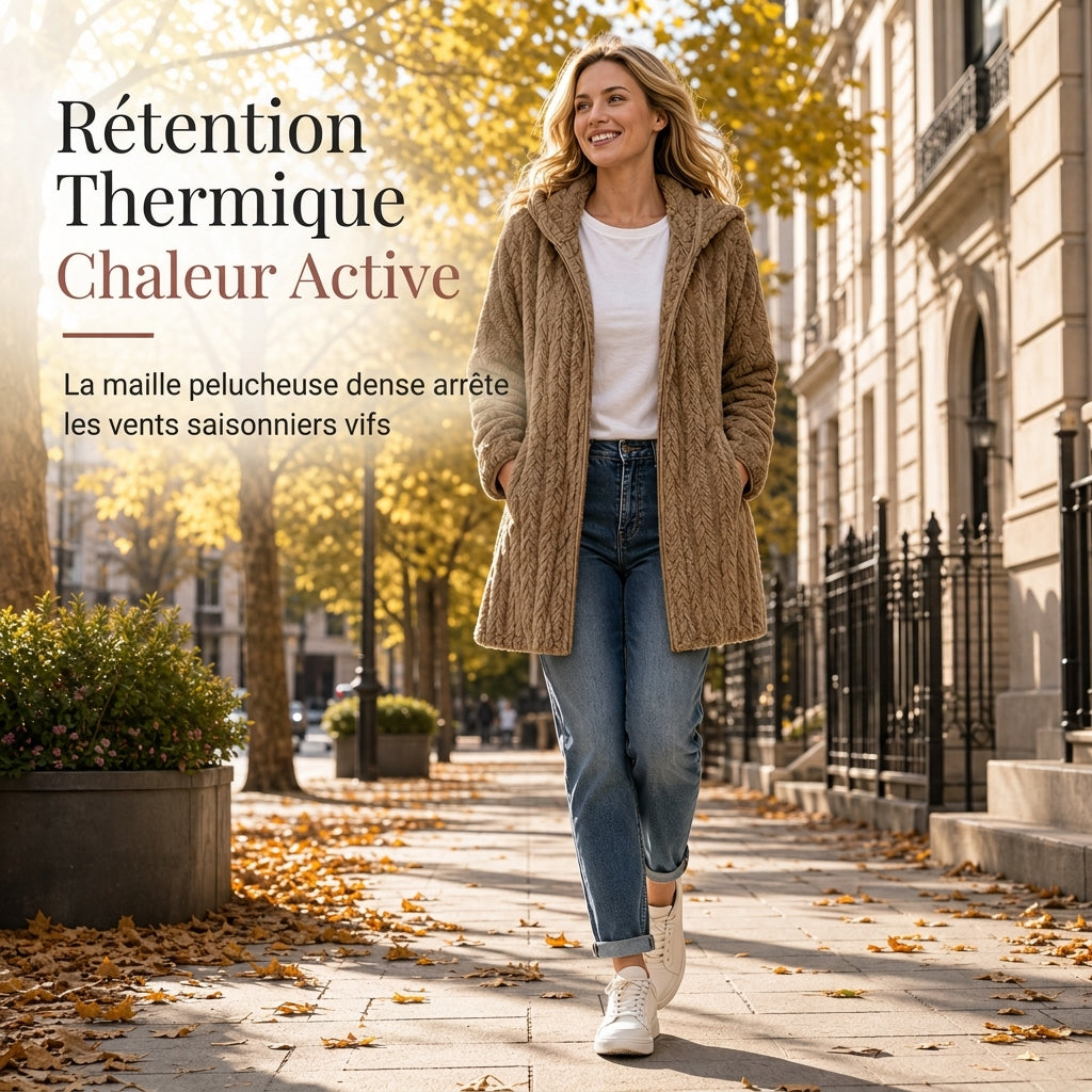 ✨ Manteau cardigan à capuche pelucheuse pour femme, décontracté : facile à porter au quotidien 🧥