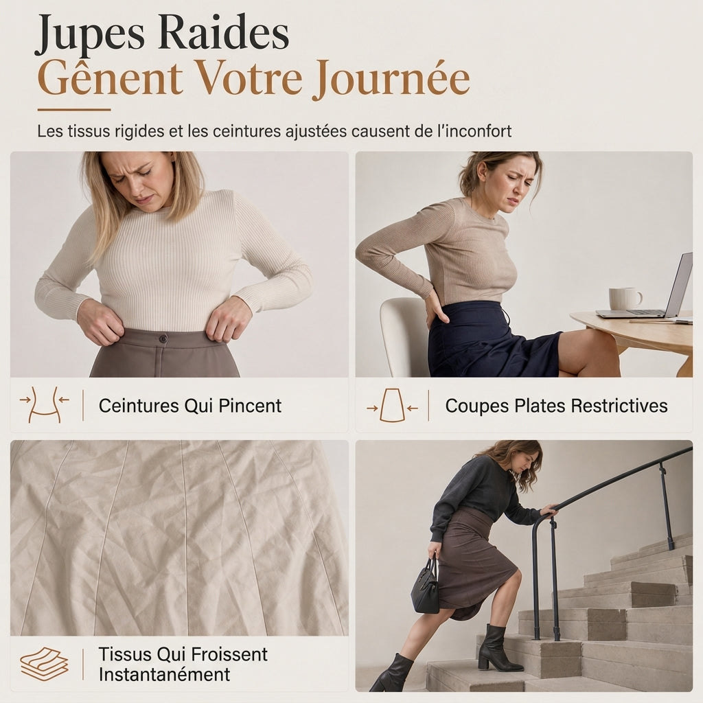 ✨ Jupe pour femme à carreaux, effet patchwork, asymétrique et taille haute : facile à porter au quotidien 👗