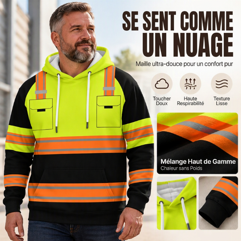 ✨ Hoodie pour homme à imprimé inspiré haute visibilité : facile à porter au quotidien 🧥