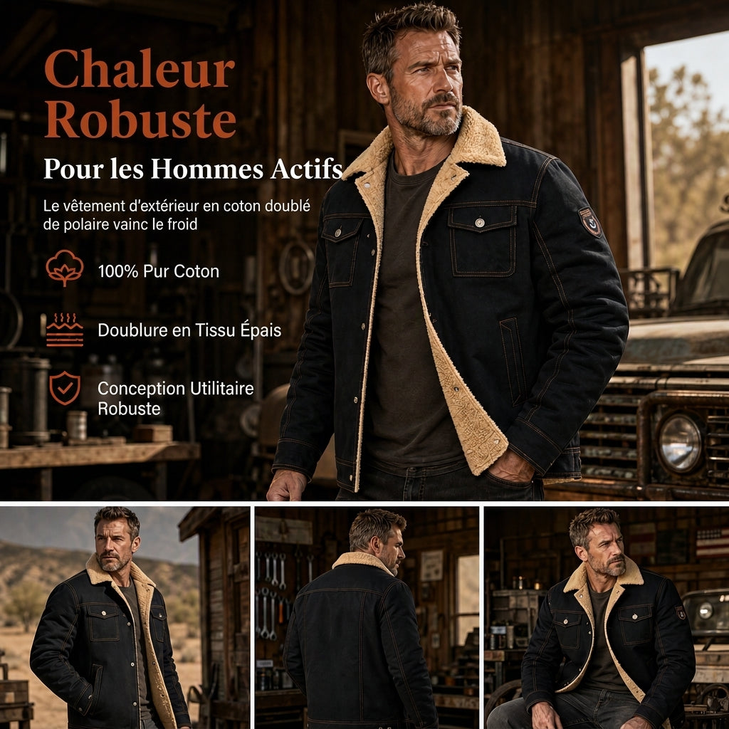 ✨ Manteau matelassé cargo décontracté à col rabattu pour homme : facile à porter au quotidien 🧥