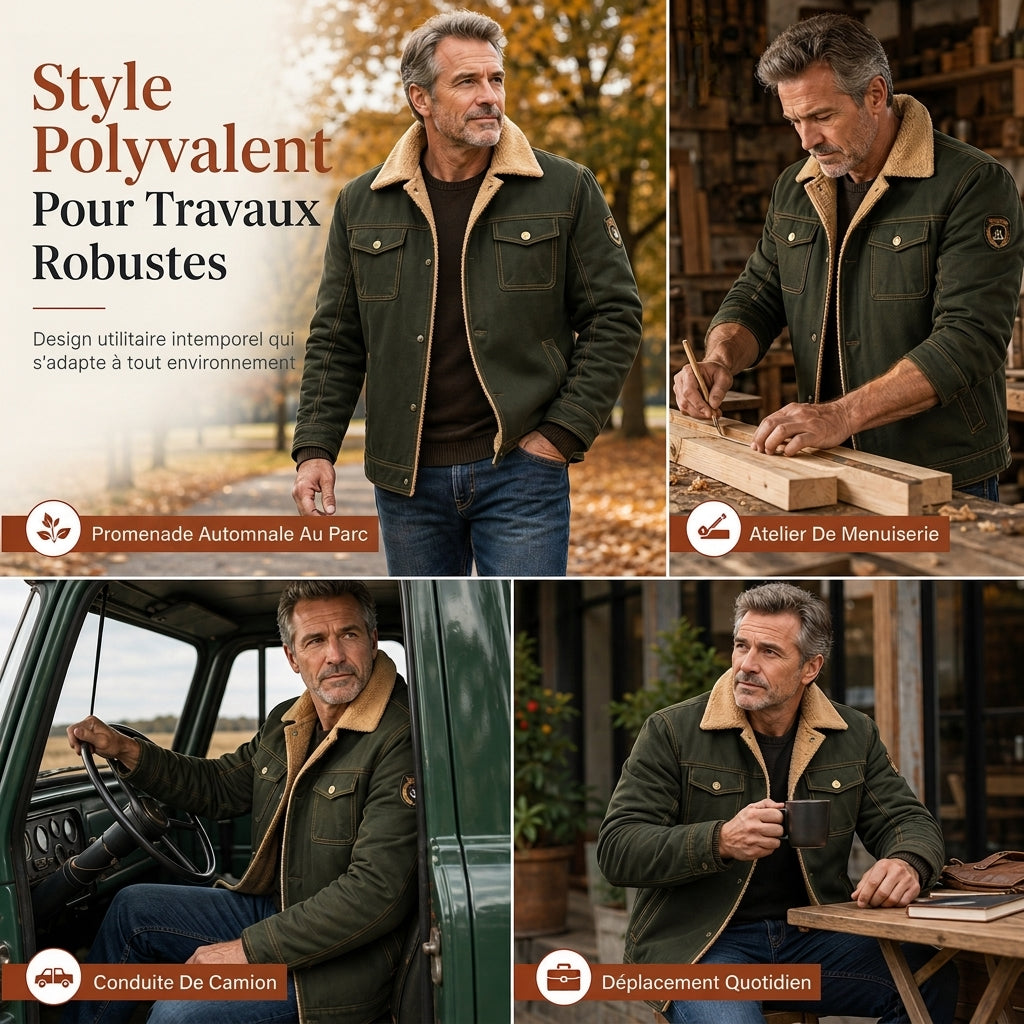 ✨ Manteau matelassé cargo décontracté à col rabattu pour homme : facile à porter au quotidien 🧥