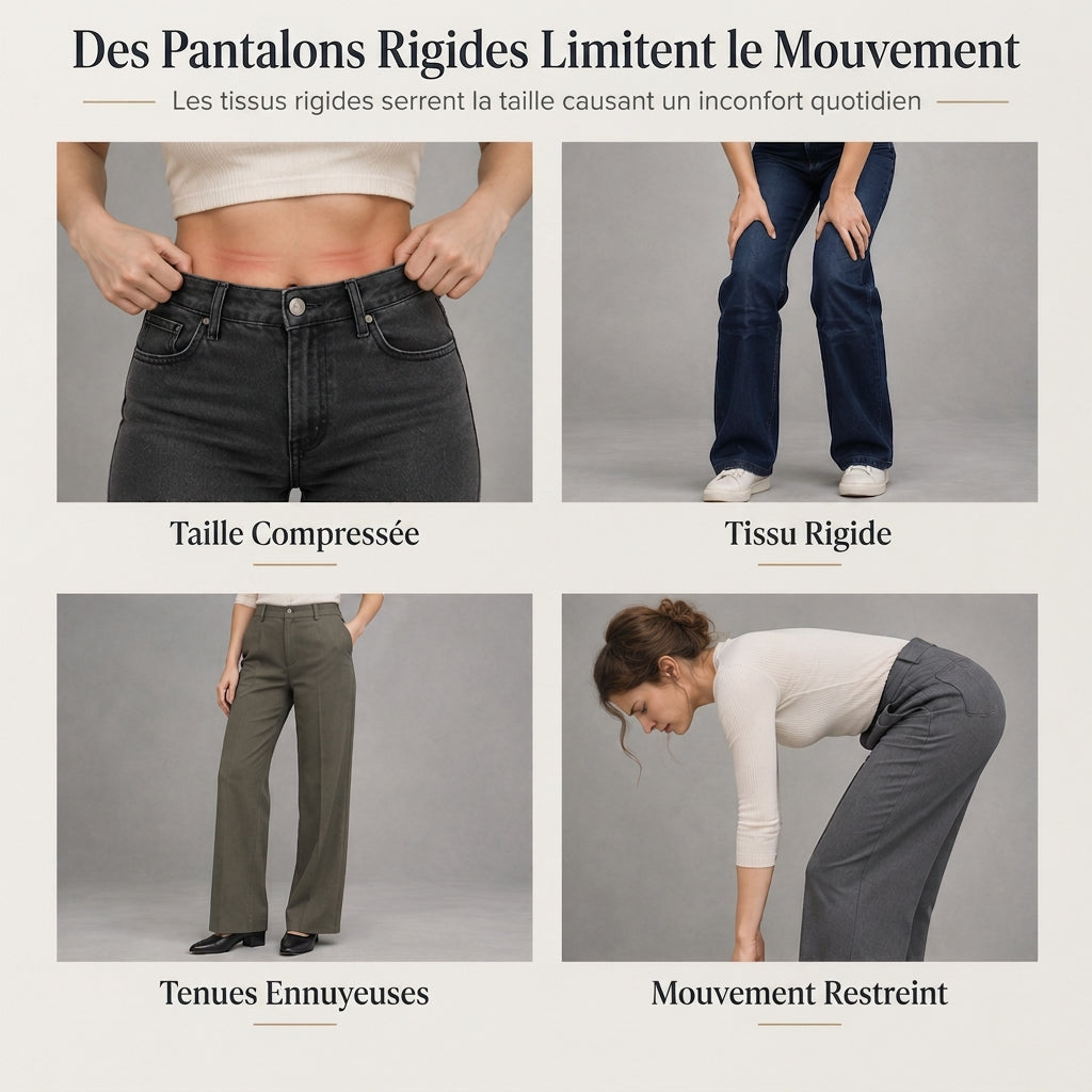 ✨ Jeans en denim bleu pour femme, ourlet léopard, lavé et extensible : facile à porter au quotidien 👖