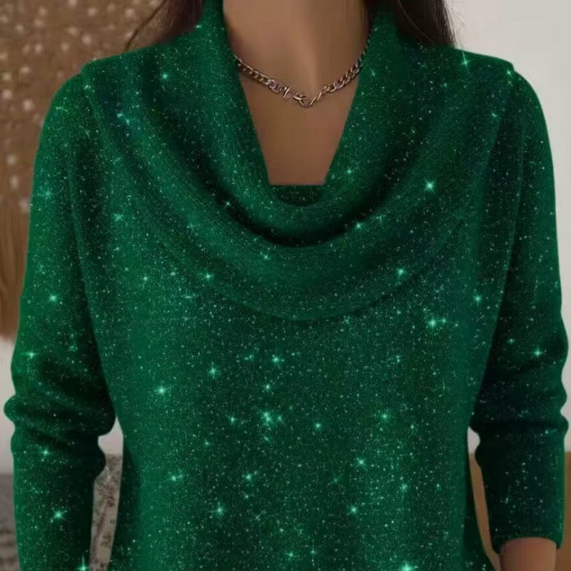 ✨ Pull en maille à col pailleté : tombé élégant et facile à porter au quotidien 🧶