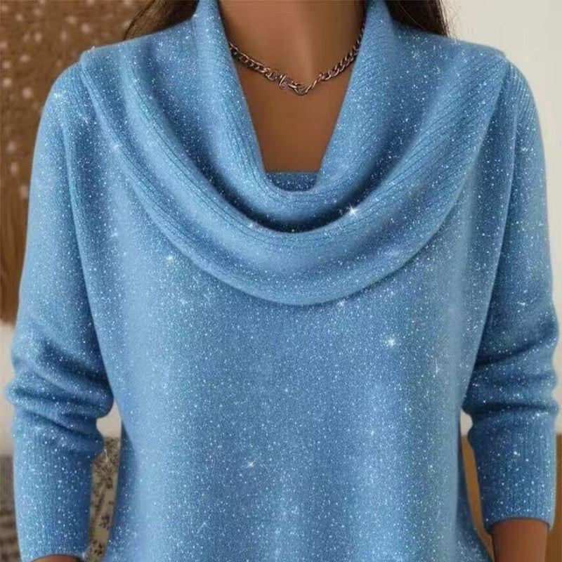 ✨ Pull en maille à col pailleté : tombé élégant et facile à porter au quotidien 🧶