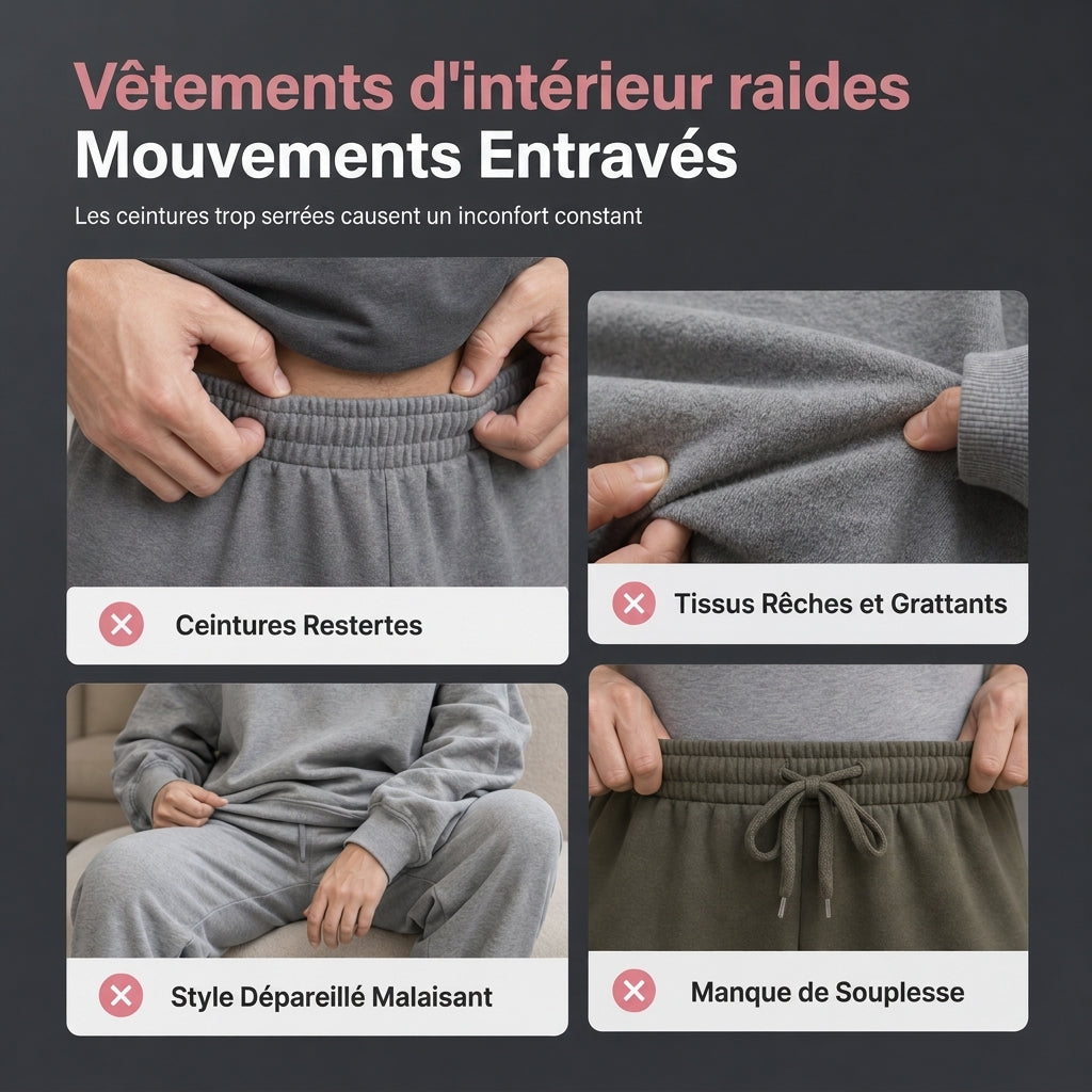 ✨ Ensemble deux pièces : haut demi-zip et pantalon long assortis, facile à porter au quotidien 🧶