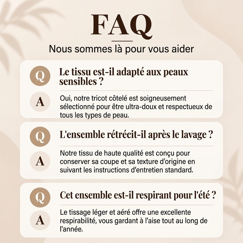 ✨ Ensemble de pyjama côtelé pour femme avec broderie cœur : facile à porter au quotidien 🩷