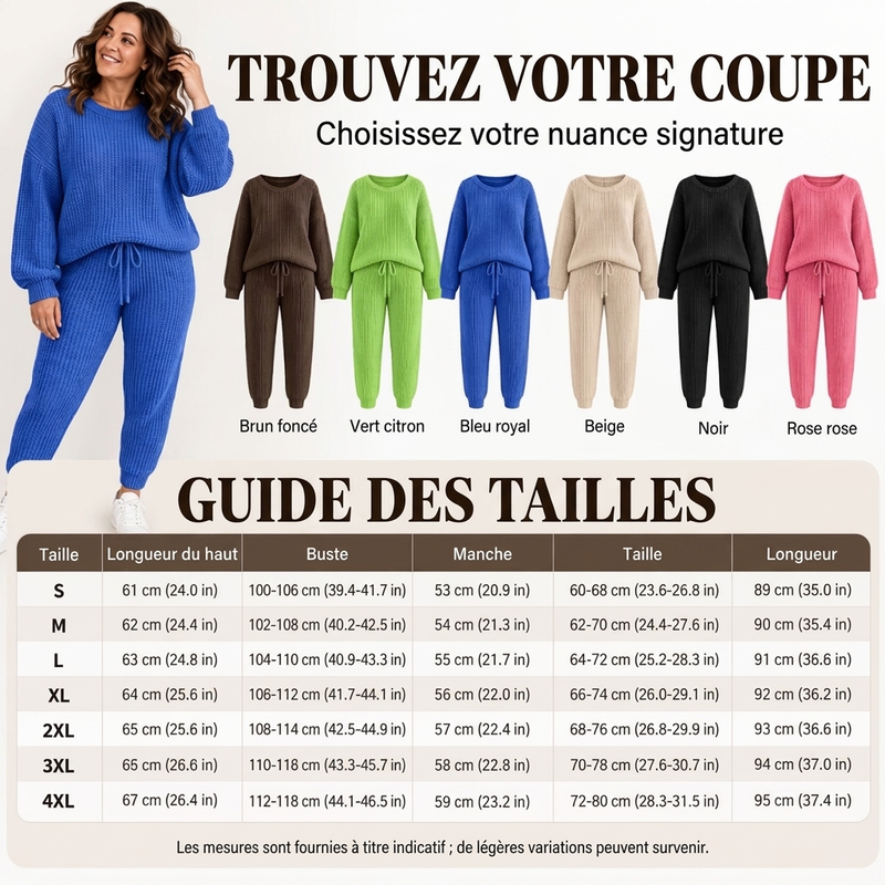 ✨ Cet ensemble 2 pièces pour femme en maille côtelée joue la carte décontractée — facile à porter au quotidien 🧶