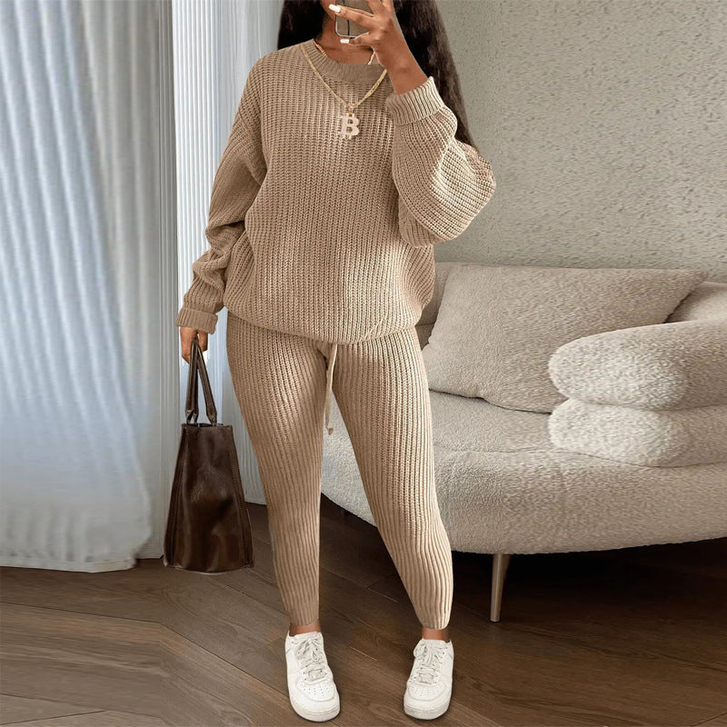 ✨ Cet ensemble 2 pièces pour femme en maille côtelée joue la carte décontractée — facile à porter au quotidien 🧶