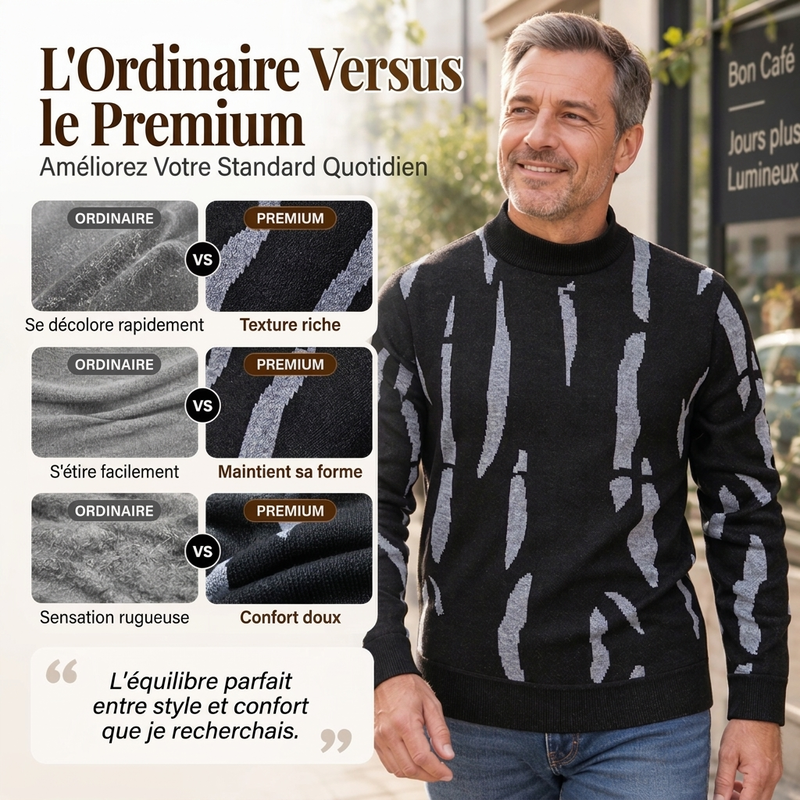 ✨ Pull col roulé pour homme, coupe slim et esprit casual : facile à porter au quotidien 🧶