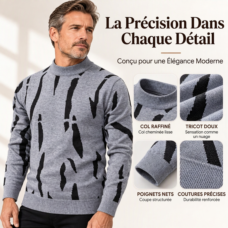 ✨ Pull col roulé pour homme, coupe slim et esprit casual : facile à porter au quotidien 🧶