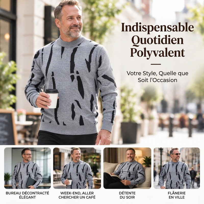 ✨ Pull col roulé pour homme, coupe slim et esprit casual : facile à porter au quotidien 🧶