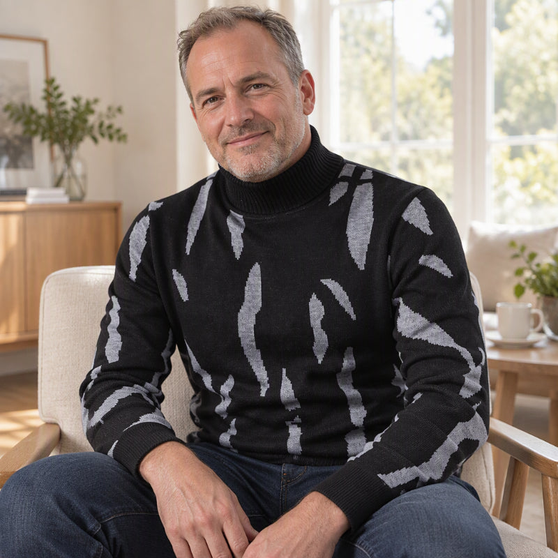 ✨ Pull col roulé pour homme, coupe slim et esprit casual : facile à porter au quotidien 🧶