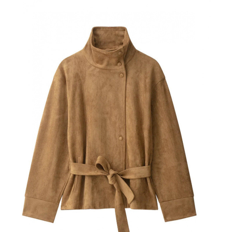 ✨ Veste pour femme à col montant et ceinture : élégante et facile à porter au quotidien 🧥