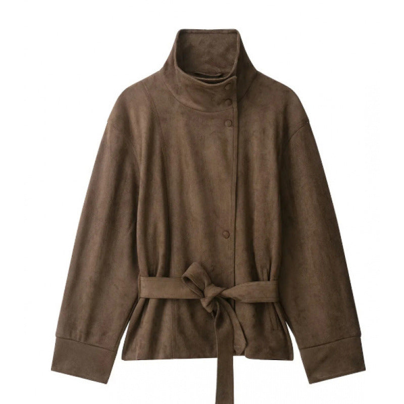✨ Veste pour femme à col montant et ceinture : élégante et facile à porter au quotidien 🧥