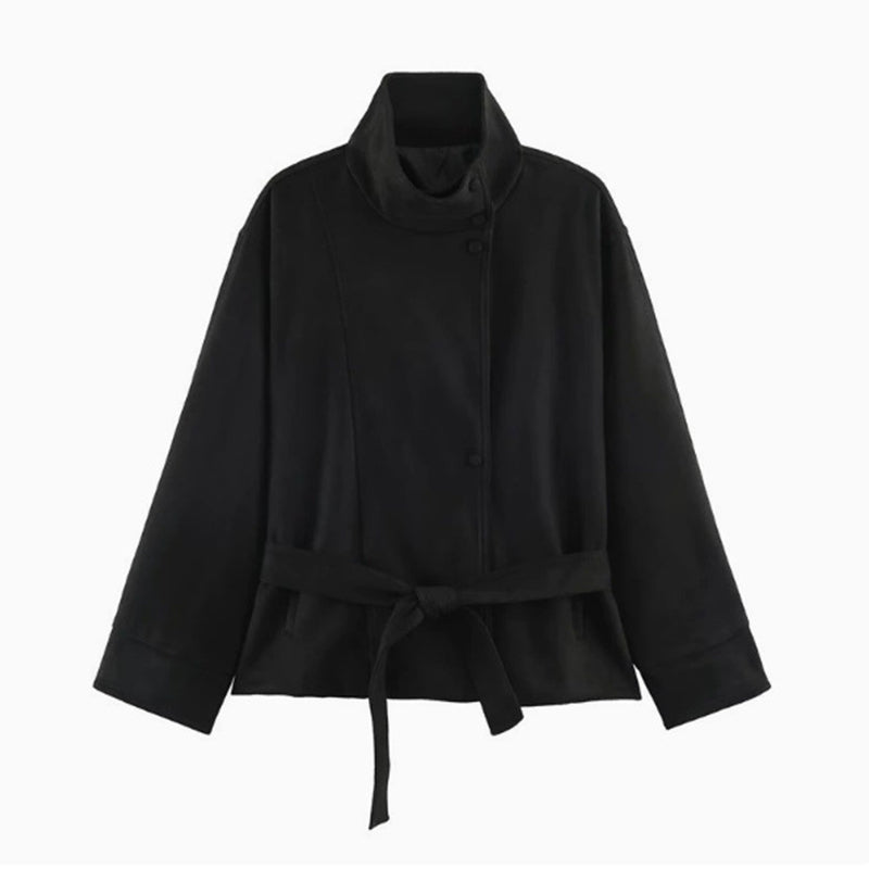 ✨ Veste pour femme à col montant et ceinture : élégante et facile à porter au quotidien 🧥