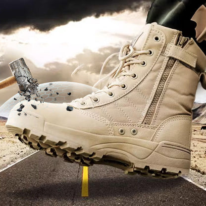 Bottes Tactiques Imperméables à Tige Haute en Extérieur pour Hommes