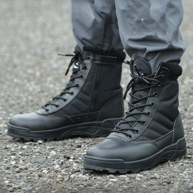Bottes Tactiques Imperméables à Tige Haute en Extérieur pour Hommes