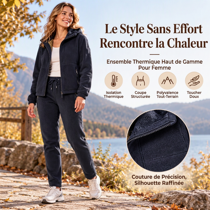 Ensemble veste et pantalon thermiques décontractés unisexe