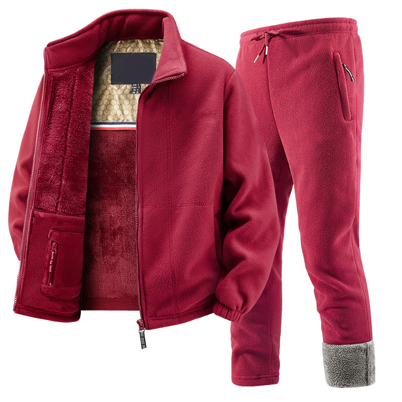 Ensemble veste et pantalon thermiques décontractés unisexe