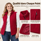 Gilet Femme Chaud en Maille Brossée Col Montant